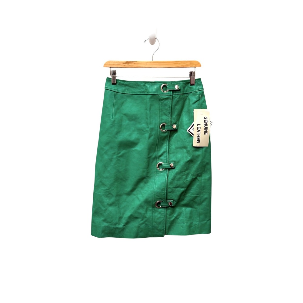 Vintage Metrostyle Green Genuine Leather Pencil Skirt‎ Women's Size 4